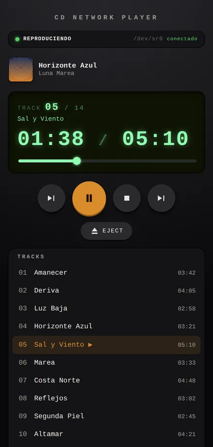 Reproduciendo con metadata de MusicBrainz